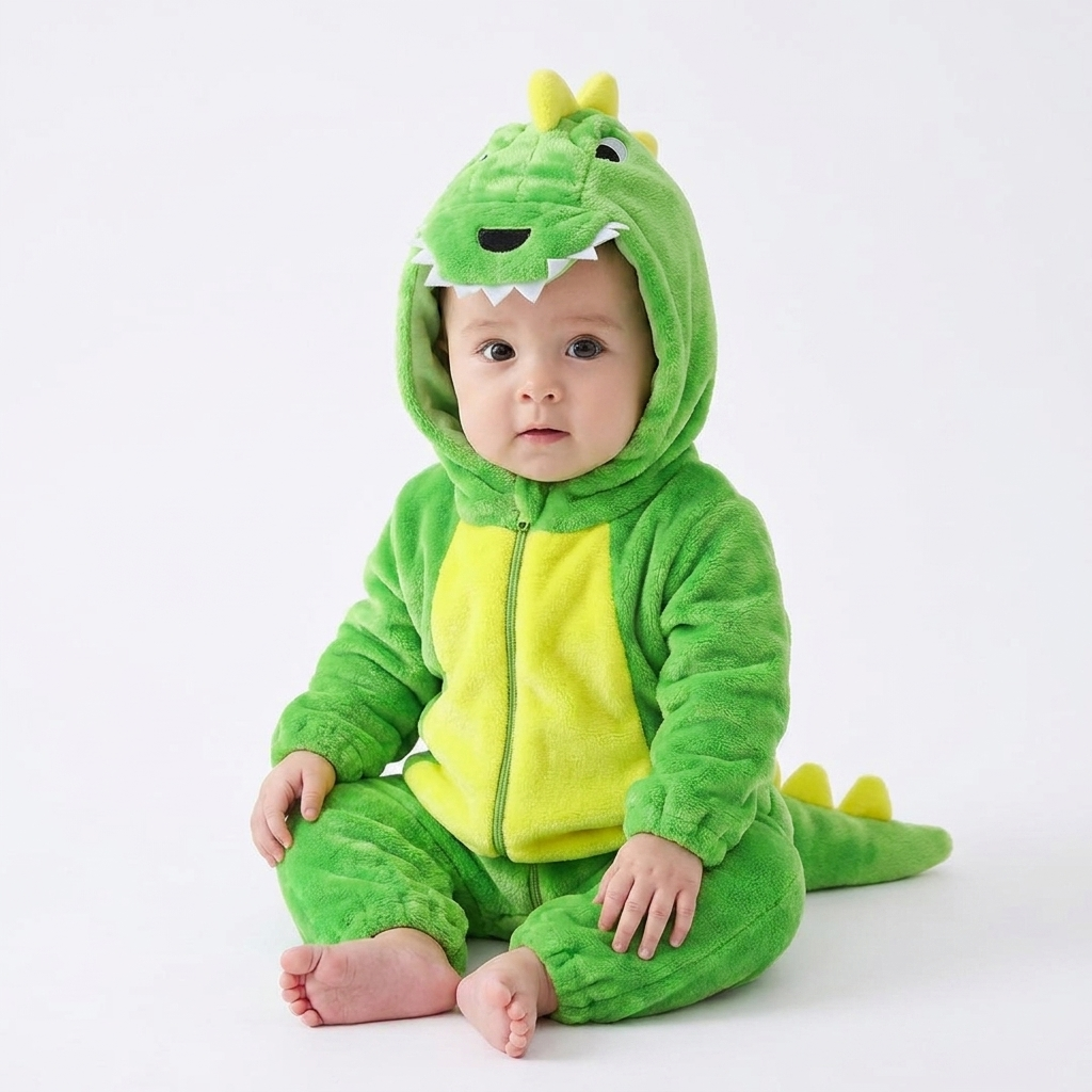 DinoBoo Dinosaur Print Flannel Baby Blanket Sleeper