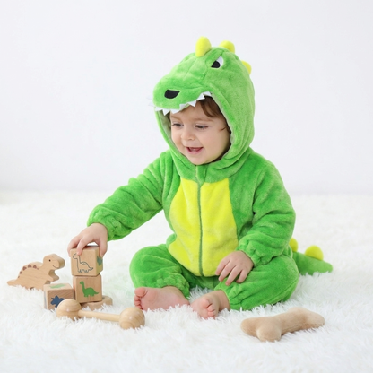 DinoBoo Dinosaur Print Flannel Baby Blanket Sleeper