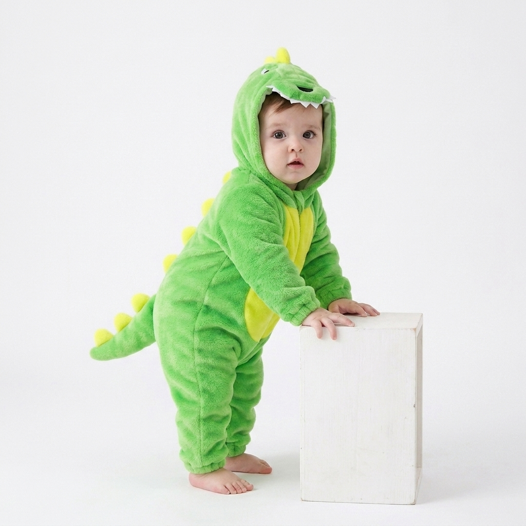 DinoBoo Dinosaur Print Flannel Baby Blanket Sleeper