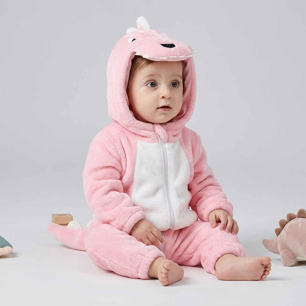 DinoBoo Dinosaur Print Flannel Baby Blanket Sleeper